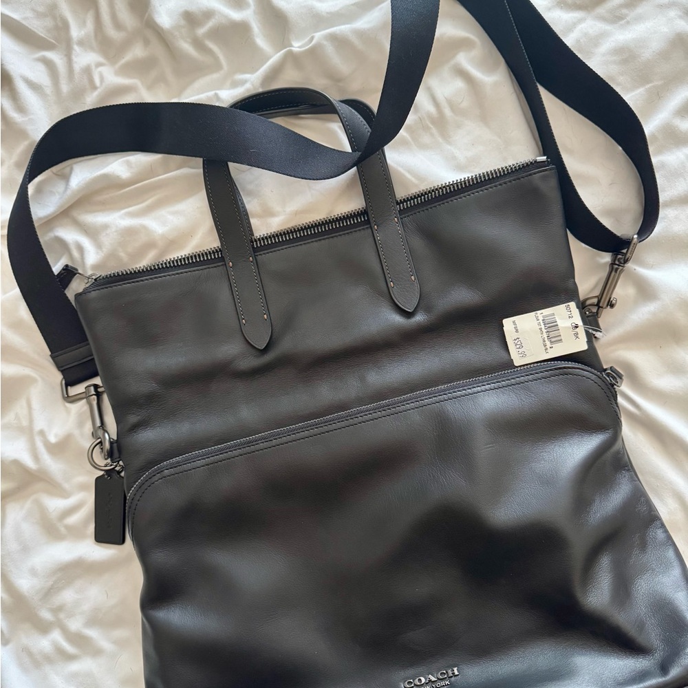 Coach Black Leather Men's Bag